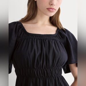 Everlane Flutter Sleeve Black Blouse